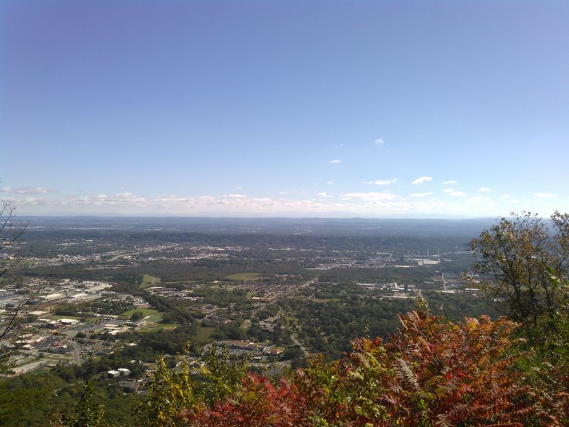 Overlooking Chattanooga from Point Point. Ruby’s one mountain home to the next (that’s the Blue Ridge WAY off on the distance)