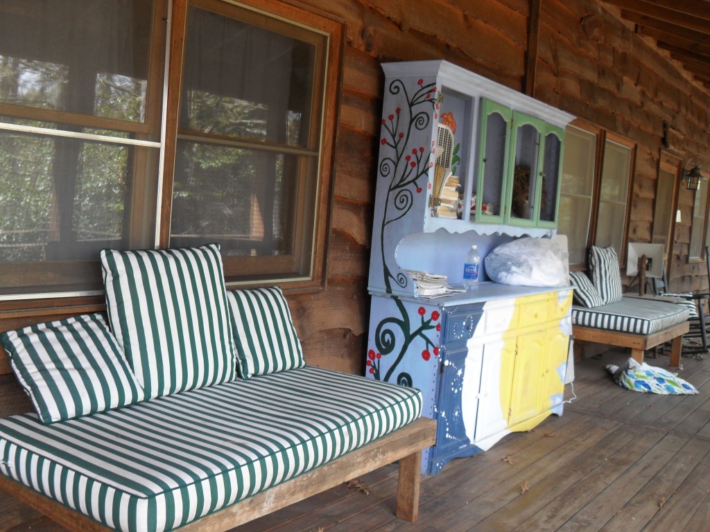 Day beds on the porch encourage healing from the fresh mountain air.