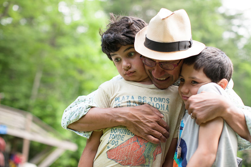 Kiran with his brother Luca and dad.